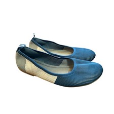 Lily  Dan Kids Girls Knit Ballet Flats Blue Tan White Striped Size 4/5