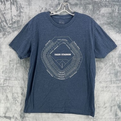 TIGER STADIUM DETROIT Old Section Seating Map Chart T Shirt Large TIGERS