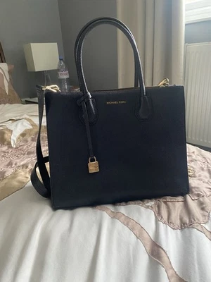 Michael Kors Leather Bag Navy With Leather Shoulder Strap