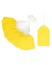 Yellow Paper Gift Tags 500 Pcs, 2.76" x 1.69", Writable Labels with String, ...