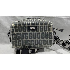 Borsa a tracolla UGG Janey II trasparente beige nera stampa logo pelliccia sintetica borsa TPU