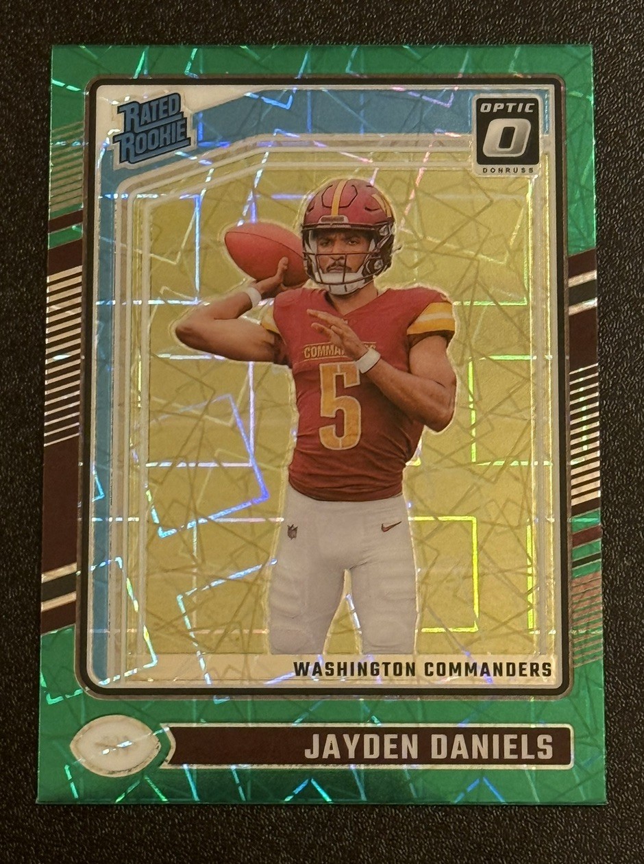 2024 Panini Donruss Optic Rated Rookie Jayden Daniels #248 Green Velocity (RC)