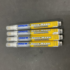Lot of 4 Yellow Dykem Brite-Mark Industrial Paint Markers Medium Valve Yellow