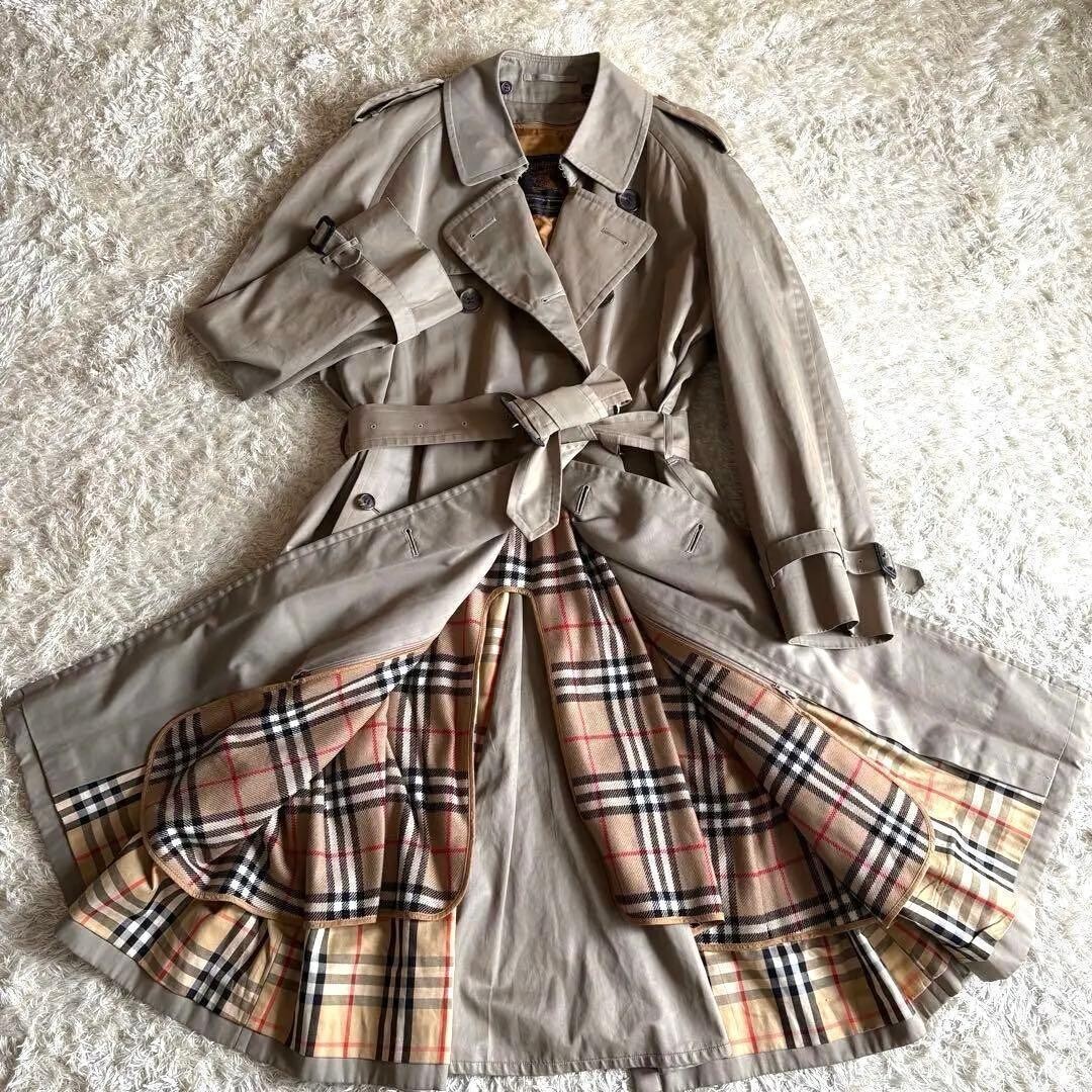 美品 Burberry PRESTIGE COLLECTION ロングコー90s Burberrys Prestige Trench Coat Nova Check Wool Liner … - Gem