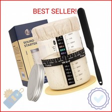 Lorzon Sourdough Starter Jar Kit - 47 oz Large Wide Mouth Bread Starter Jar with