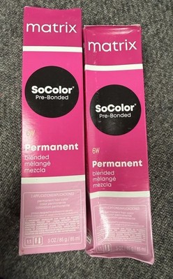 2 New Boxes Matrix SoColor (6W) Pre-Bonded Permanent Hair Color 3 oz Each