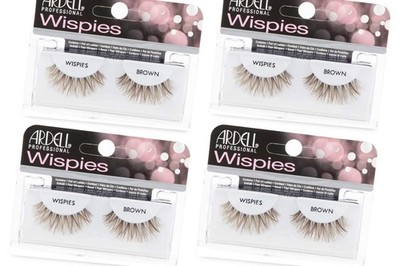 Ardell Wispies False Eyelashes - Brown, Natural 1 Count (Pack of 4), Brown 