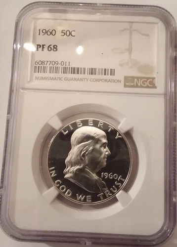 1960 NGC  PF 68 PROOF FRANKLIN HALF DOLLAR *** 2-SIDED CAMEO - UNDERGRADED ***