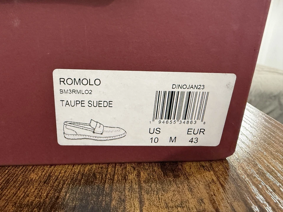 Bruno Magli Romolo Para Hombre Talla 10 M, Gamuza Tostada Taupe, Nuevo Foto 4 de 4