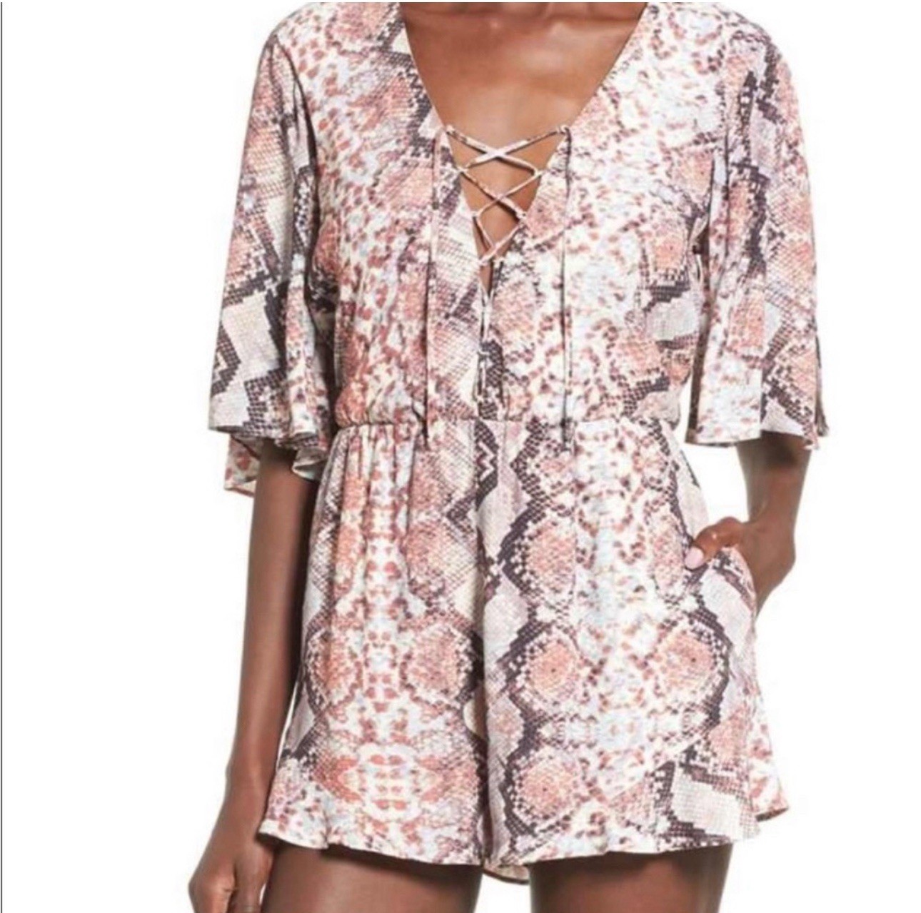 Lovers + Friends Romper S Epiphany Python Print L… - image 12