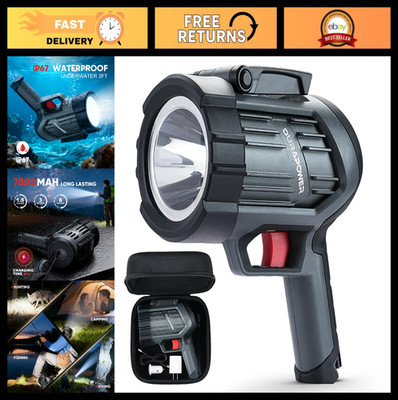 Ultra Bright High Lumen Rechargeable Spotlight - IP67 Waterproof, Shockproof Tor