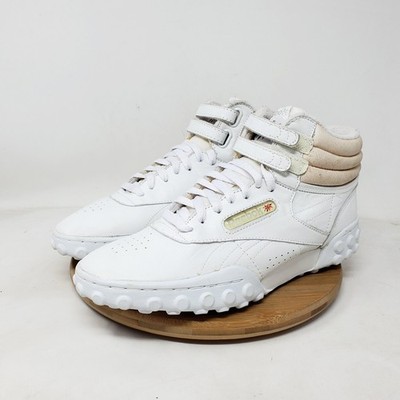 Reebok Freestyle Shoes Womens High Top White Leather