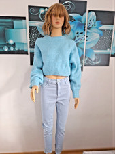 Zara Damen kurzer strickpullover GR-M Hellblau