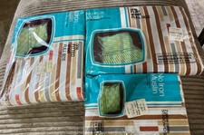 Vtg 60 s 70s Striped Complete Sheet Set Full Bed JC Penney No Iron Muslin NOS
