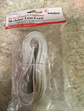 Radio Shack Phone Line 25 ft 4-Conductor Modular Line Cord White New