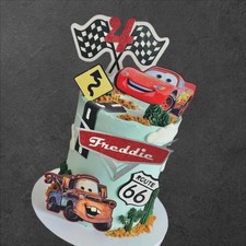 Cars Race Cake Topper Personalised Name Age Birthday Party Decoration