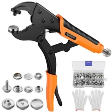 Snap Fastener Tool Kit - Adjustable Snap Fastener Plier with 30 Sets Metal Sn...