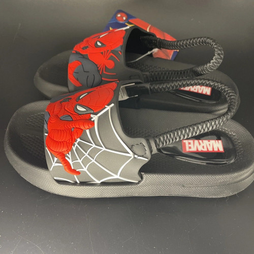 Spiderman Youth Slide Sandal With Stretch Strap Size 5/6 Marvel - Foto 2 di 4
