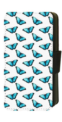 iPhone/Galaxy Aquarell Schmetterling Kunstleder bedruckt Flip Handyhülle (A)