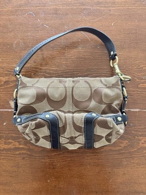 VTG Coach 6371 C Purse Hamptons Demi Baguette Bag Leather Brass 