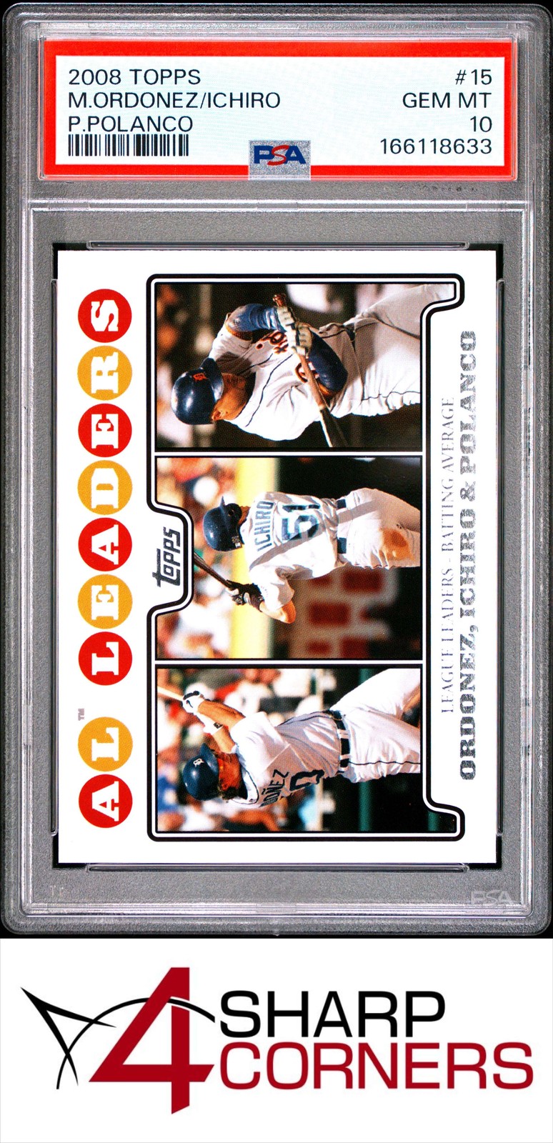 2008 TOPPS #15 ICHIRO SUZUKI HOF PSA 10