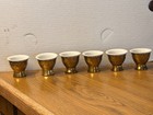Set of 6 Brass Footed Egg Cup Holders With Porcelain Cup Insert — photo 9