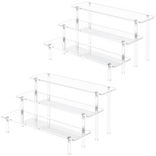 3 Tier Acrylic Display Risers, Large Perfume Organizer Stand, Clear Cupcake S...