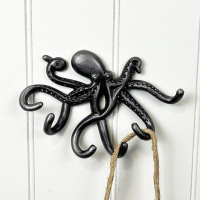 Wand Schlüsselbrett Halter OCTOPUS Maritim Haken zum Aufhängen Mäntel Deko