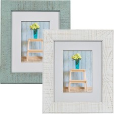 Rustic 8x10 Wooden Picture Frame Set of 2, Distressed Wood Photo Frame with R...