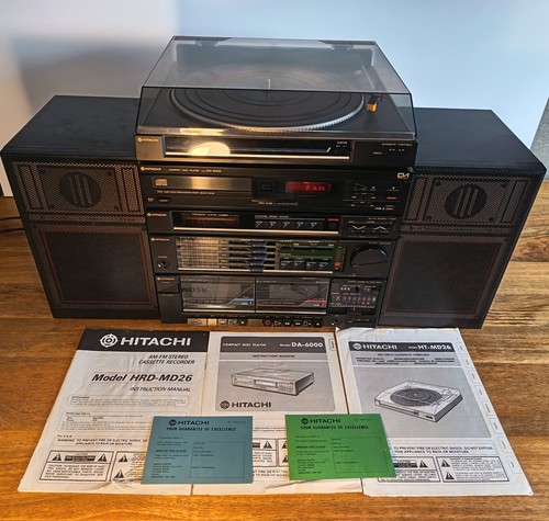 Vintage Hitachi HRD-MD26 HiFi Soundsystem Tuner Verstärker CD Record Tape Deck