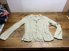 Johnny Was Blazer Jacket Sage Green Linen Size Medium