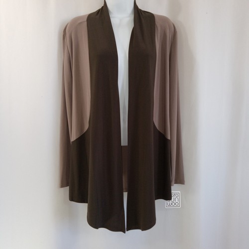 Clara Sun Woo cardigan women's size XS brown color block New - 第 1/5 張圖片