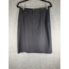 Ralph Lauren Womens 100% Wool Pencil Skirt Black Size 10 Made in USA Vintage