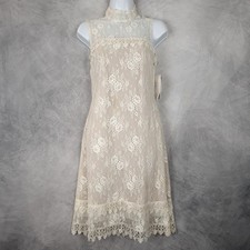 Vintage Jessica McClintock Dress Womens 8 White Lace Coquette Romantic Fairy