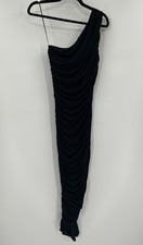 Express Black Ruched One-Shoulder Bodycon Revenge Dress Size Size NWT Maxi Goth