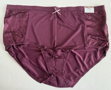 Lane Bryant Cacique Plus Size 22/24 Burgundy Red No Show Full Brief Panty Lace