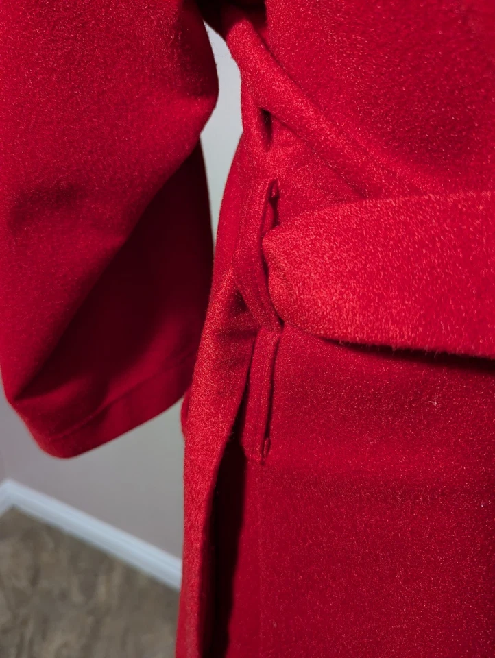 Bata de fieltro roja vintage para hombre en casa - talla única Foto 4 de 4