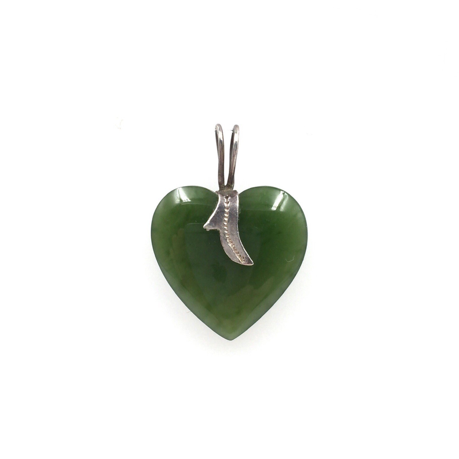 Colgante Corazón 2.8cm Plata 925 Joyería Charm Mujer Joyería Nefrita Jade...