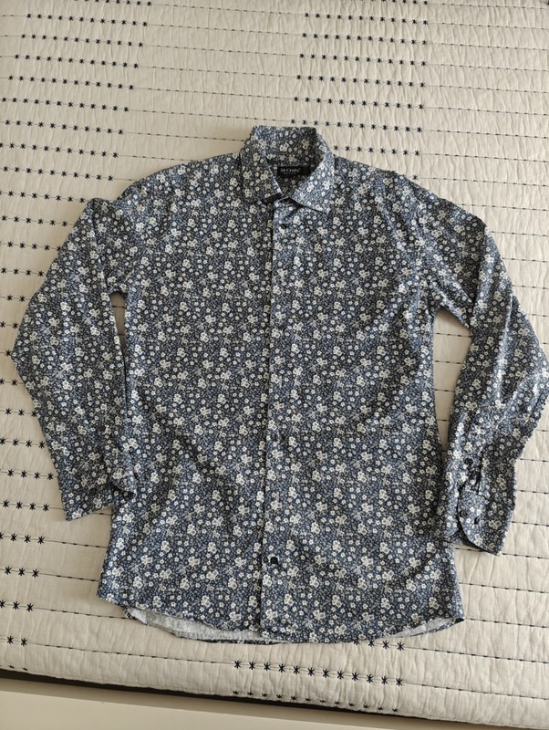 St. Croix Collections Men's Button Down Long Sleeve Flower Pattern Shirt Sz.L/16