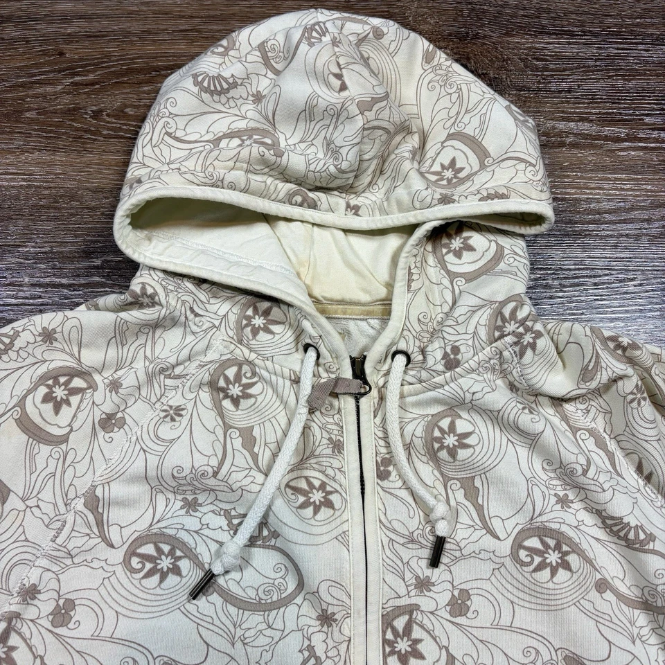 Sudadera con Capucha Vintage Antigua Azul Marino Para Hombre XL Blanca Cremallera Completa Paisley Grunge Jessie Pinkman Foto 3 de 4