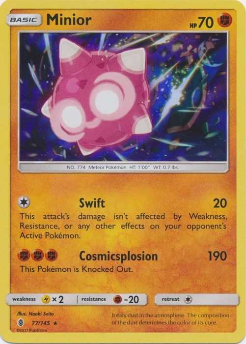 Holo Minior 77/145 Rare SM - Guardians Rising Pokemon TCG