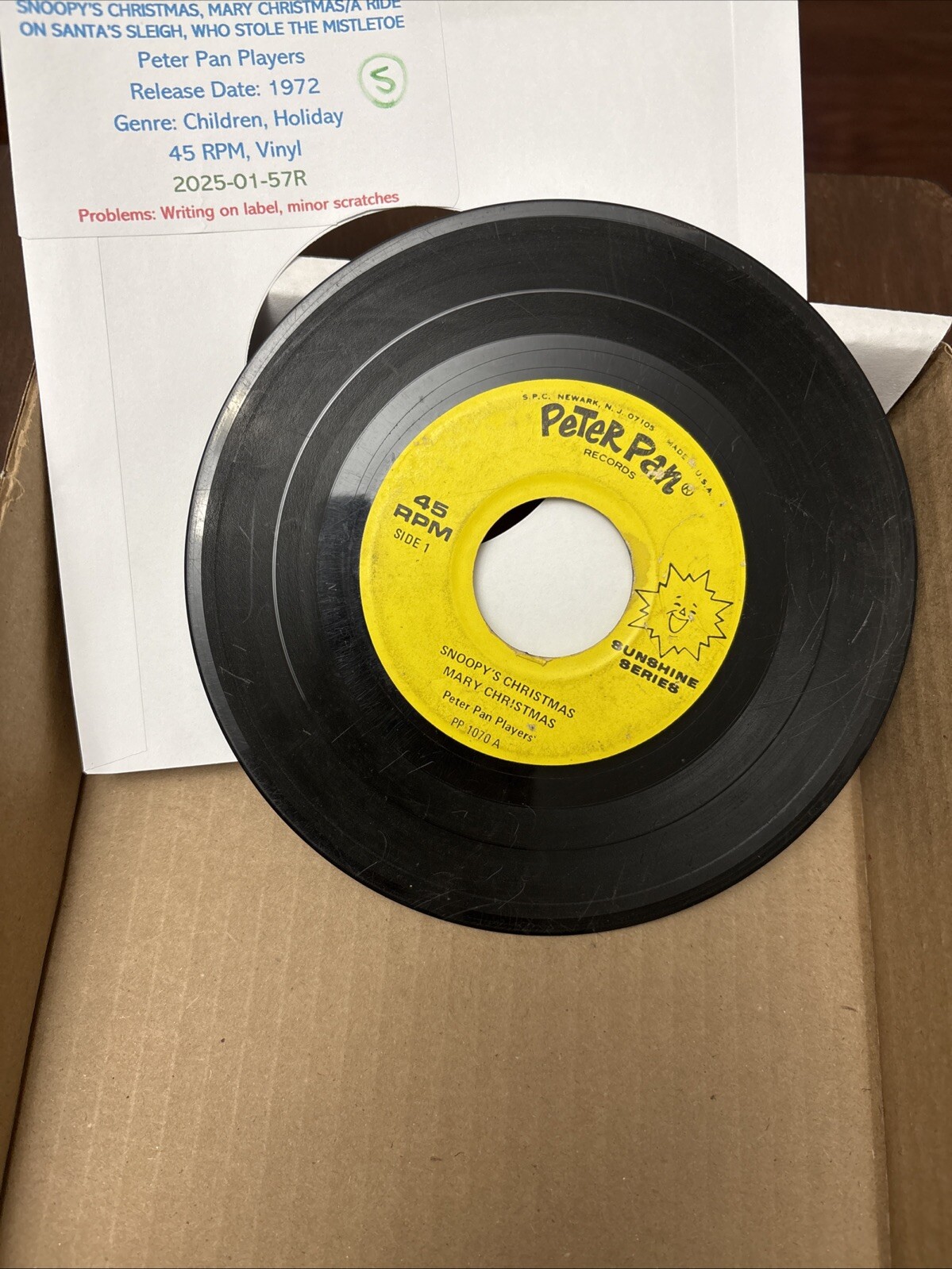 45 RPM Snoopy’s Christmas/A Ride On Santa’s Sleigh