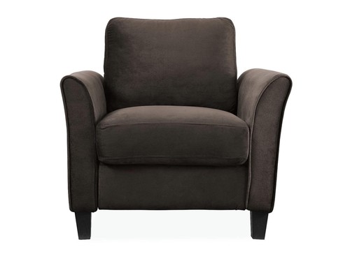 New Modern Alexa Accent Club Chair Curved Arm Microfiber Living Room Furniture - Picture 2 of 9