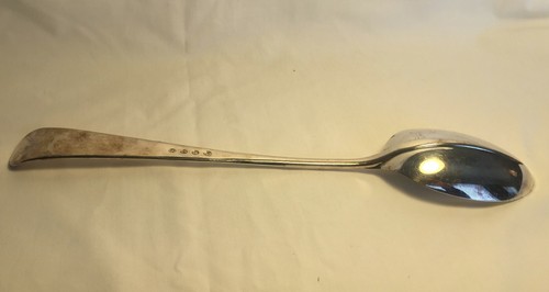 Vgt 13" GERITY England Silverplate Georgian Serving Spoon w Hallmarks - Picture 3 of 5