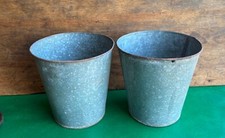 3 grandes cubos de savia galvanizados antiguos 9"x9" cubo de flores ¡W@W!