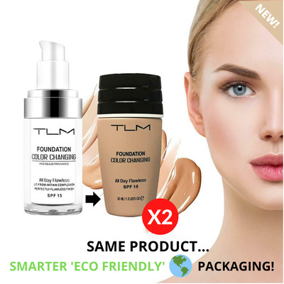 TLM Flawless farbwechselndes Foundation-Make-up - passender Concealer zum Hautton x2