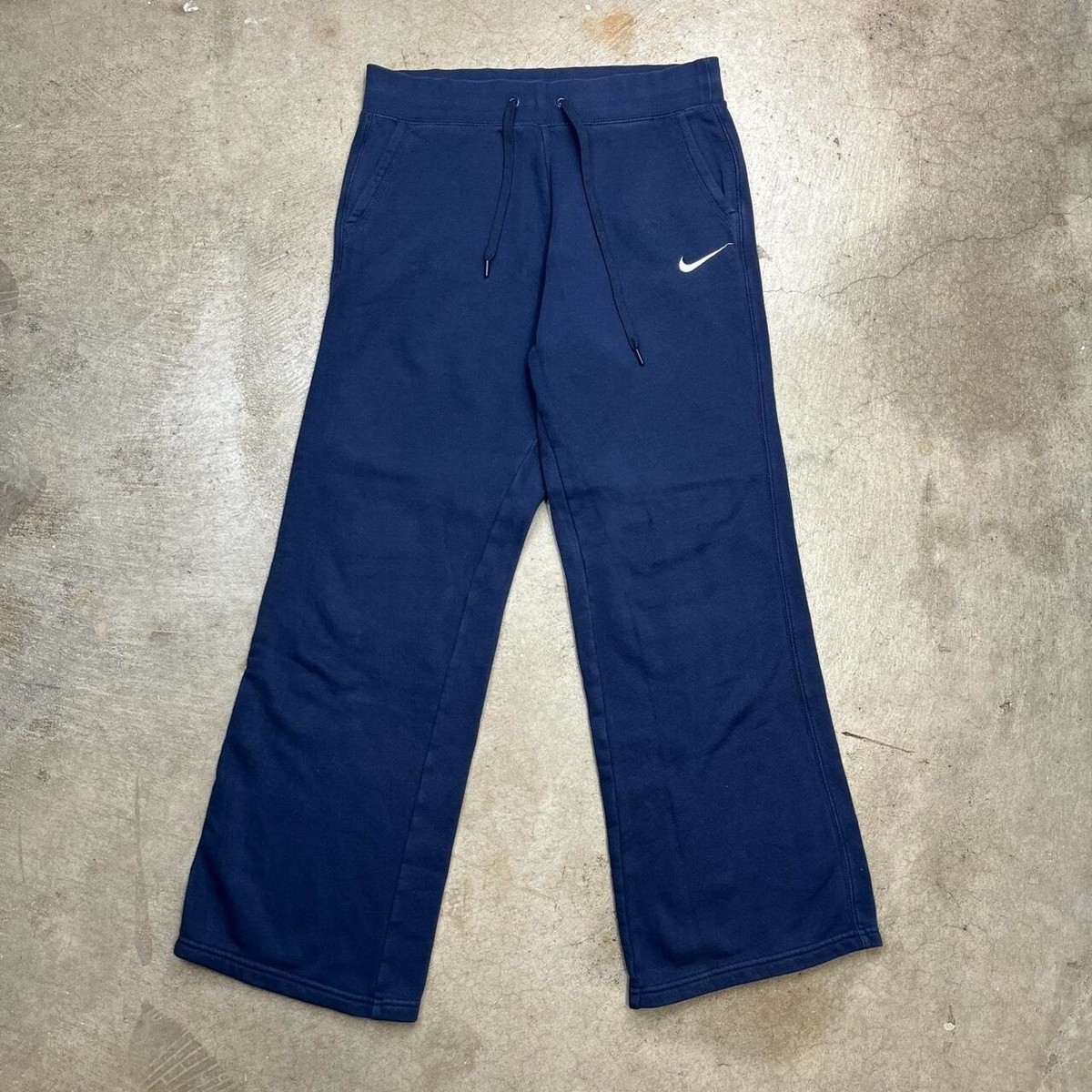 Nike Sweatpants Womens Small flare wide leg navy blue