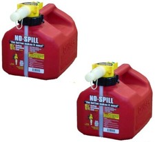  2 ea NO SPILL 1415 1-1/4 GALLON CARB COMPLIANT GAS GASOLINE FUEL CANS