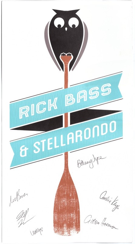 Rick Bass and Stellarondo Poster - Signed by Rick Bass + All  5 Members of Band