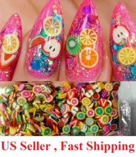 1000 Fimo fruit slice  nail art 3D  polymer clay milkbath  fimos  uñas de frutas